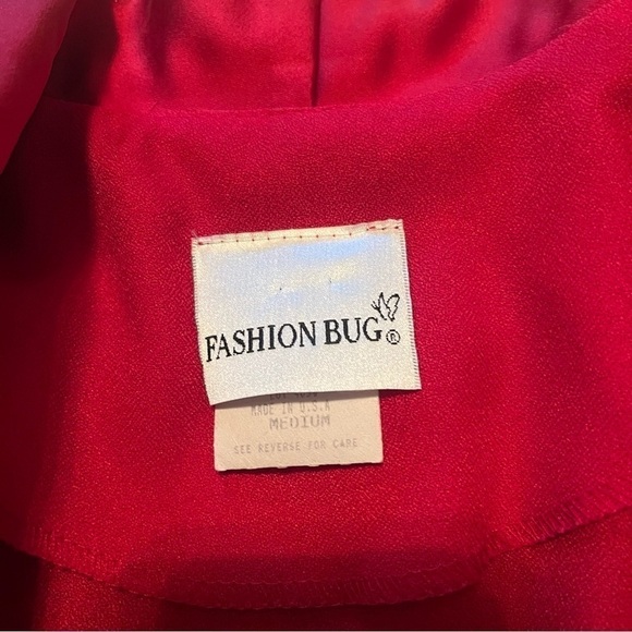Vintage Fashion Bug Blazer Jacket Vibrant Red Y2K Size M - Picture 4 of 6